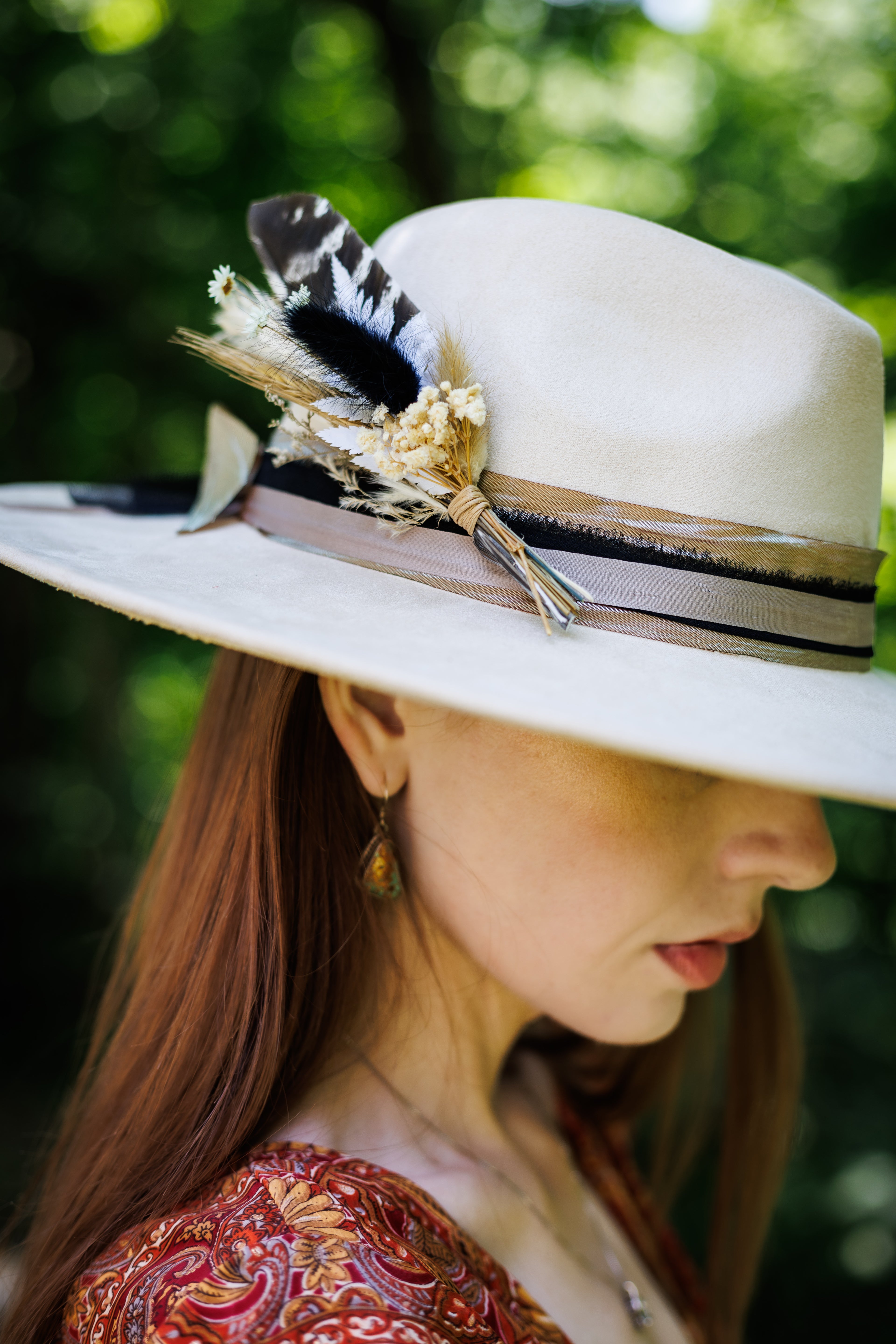 BrimBud Classic - Feather and Florals Hat Pin
