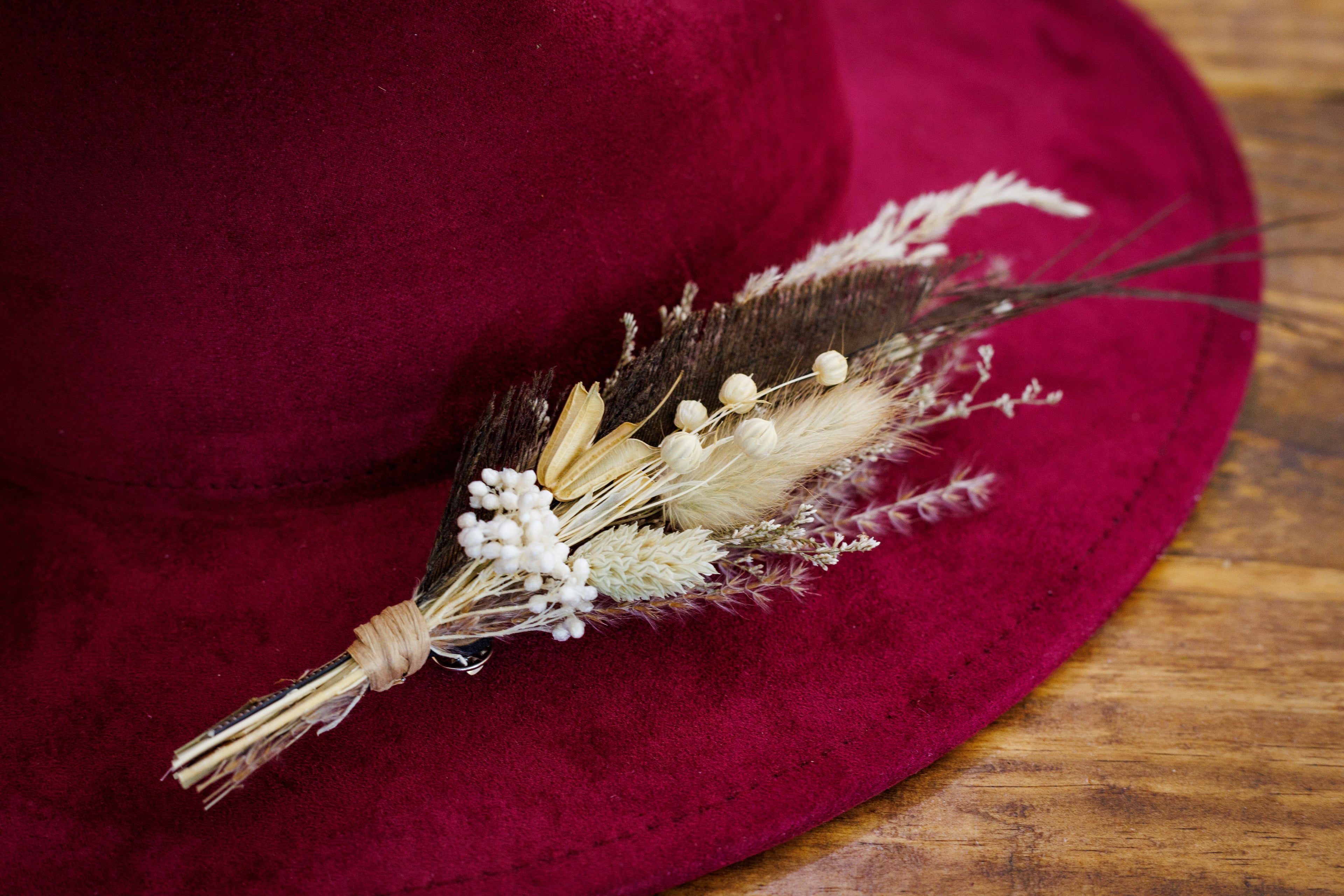 BrimBud Classic - Feather and Florals Hat Pin