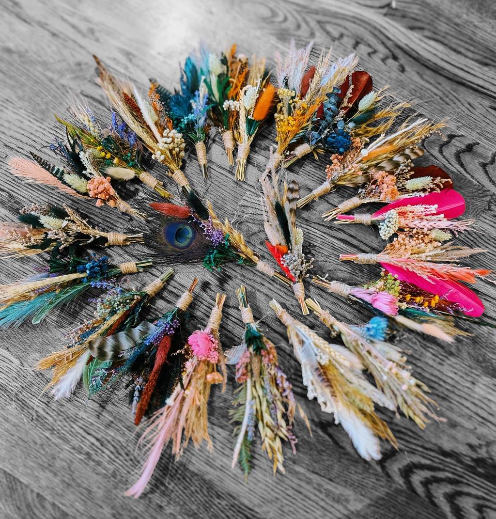 BrimBud Classic - Feather and Florals Hat Pin